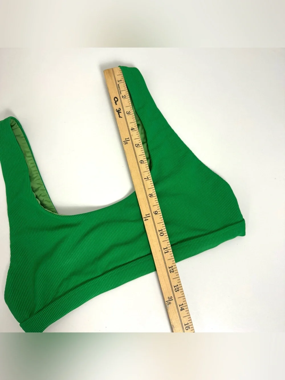 Beach Riot Size M Peyton Ribbed Bikini Top Swimsuit In Jelly Bean Green Coastal